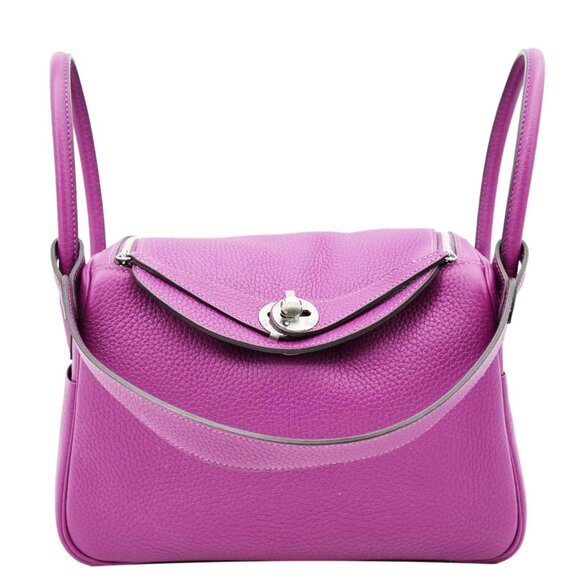 Hermes  Lindy 26 Taurillon Clemence Leather Shoulder Bag Purple - Picture 1 of 12